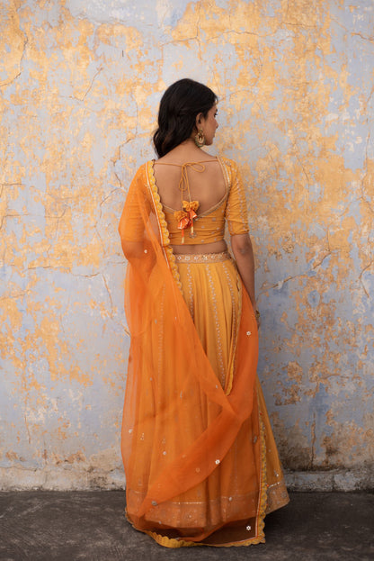 SAFFRON ORANGE LEHNGA SET