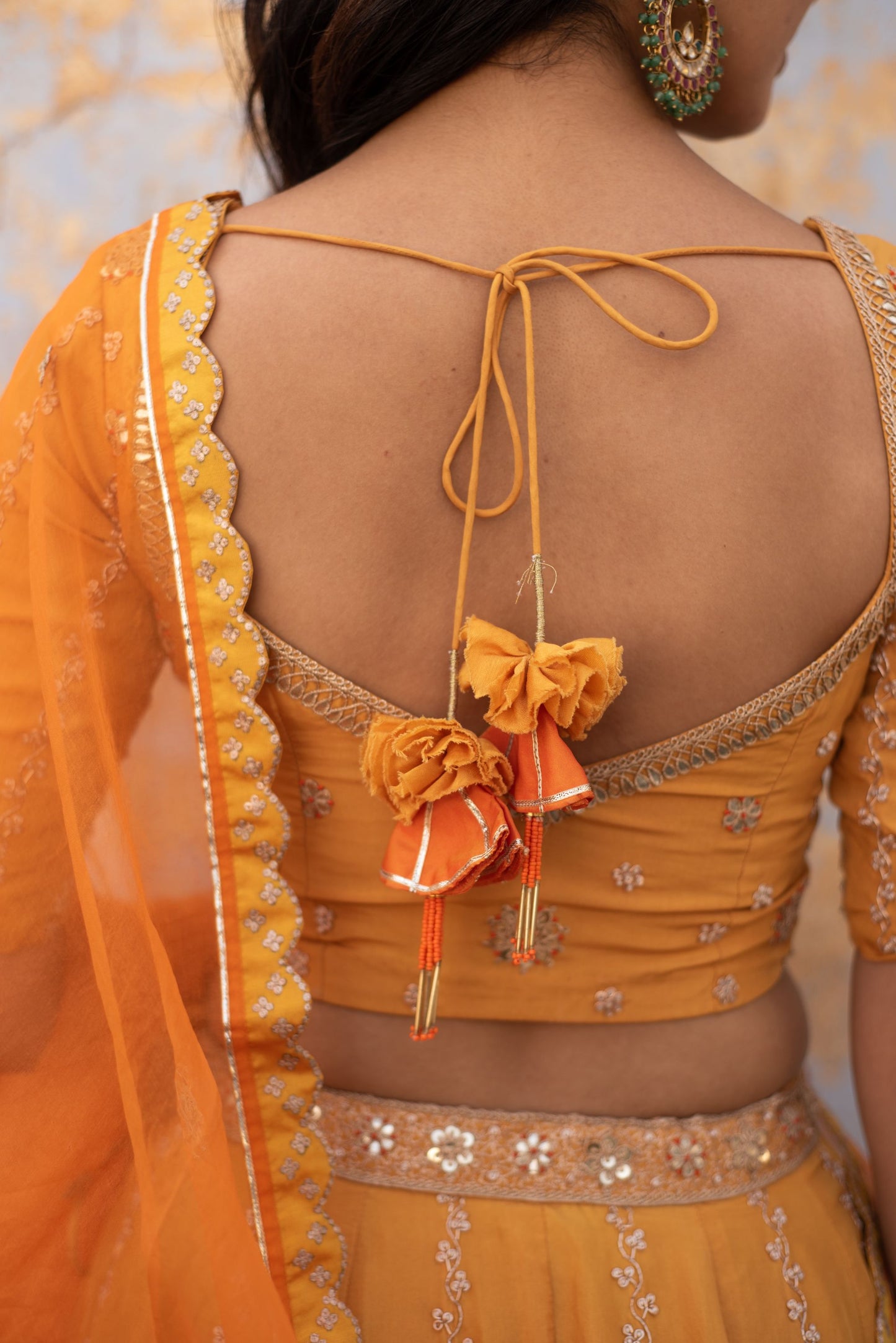 SAFFRON ORANGE LEHNGA SET