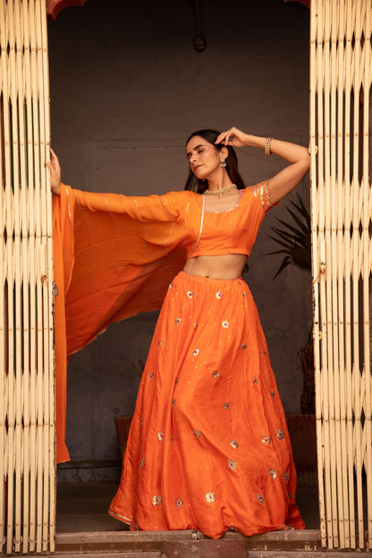 NEONS ORANGE LEHANGA
