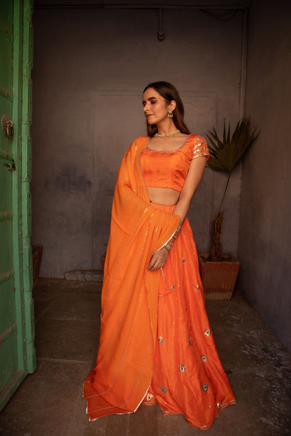 NEONS ORANGE LEHANGA