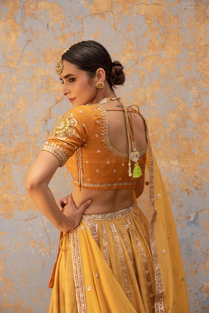 MUSTARD YELLOW LEHNGA SET