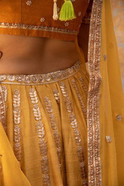 MUSTARD YELLOW LEHNGA SET