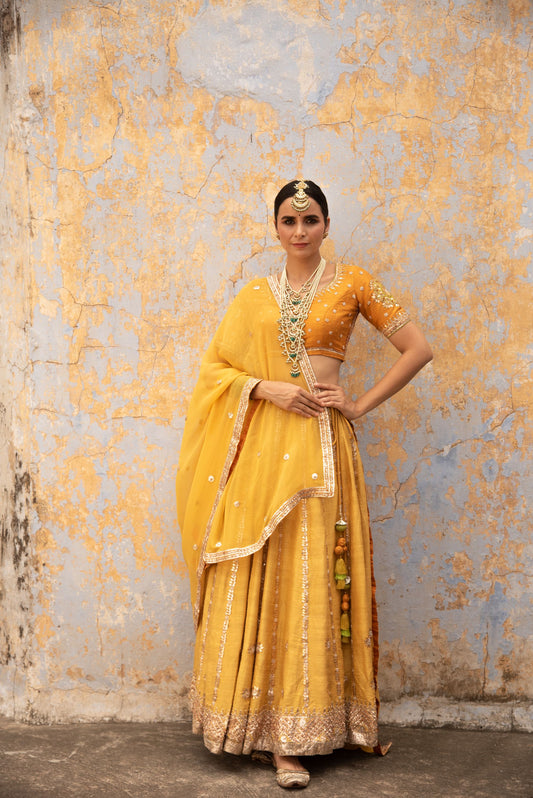 MUSTARD YELLOW LEHNGA SET