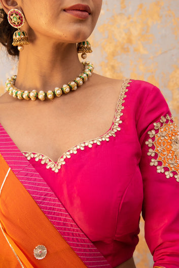 ORANGE-RANI RAJPUTANA LAHANGA SET