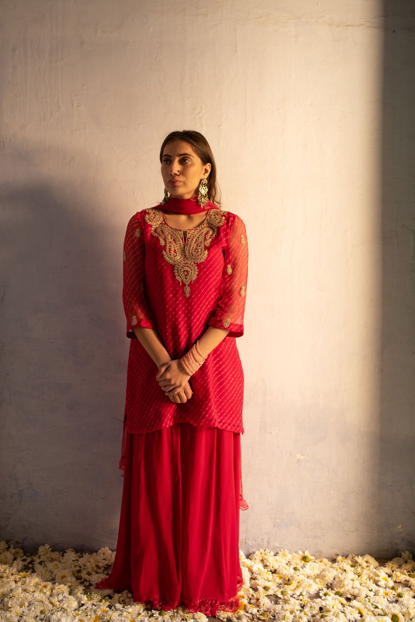 RED KURTA SET