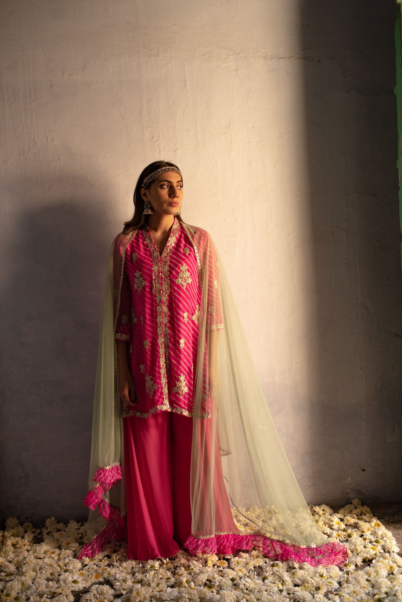 PINK-SEAGREEN KURTA SET