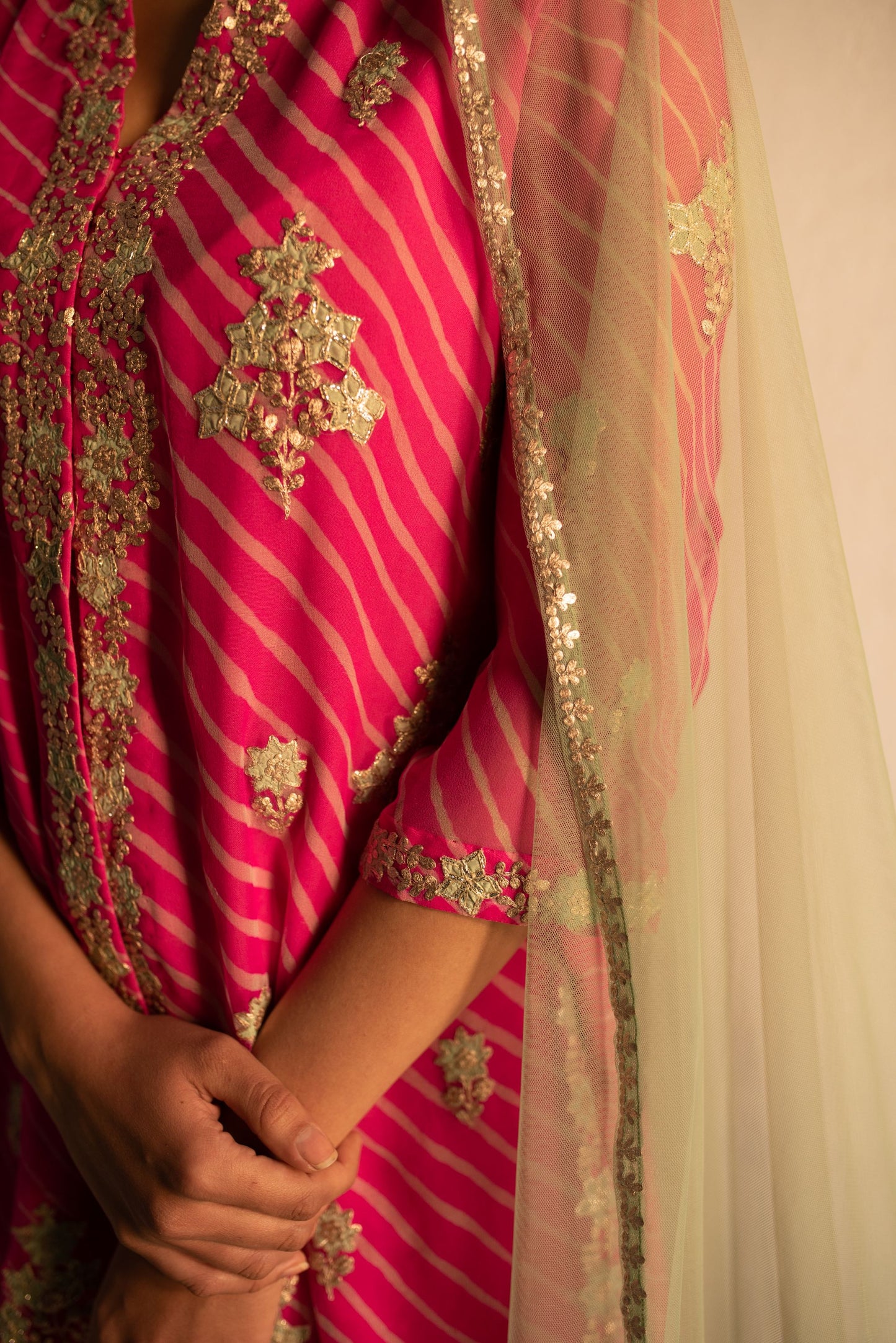 PINK-SEAGREEN KURTA SET