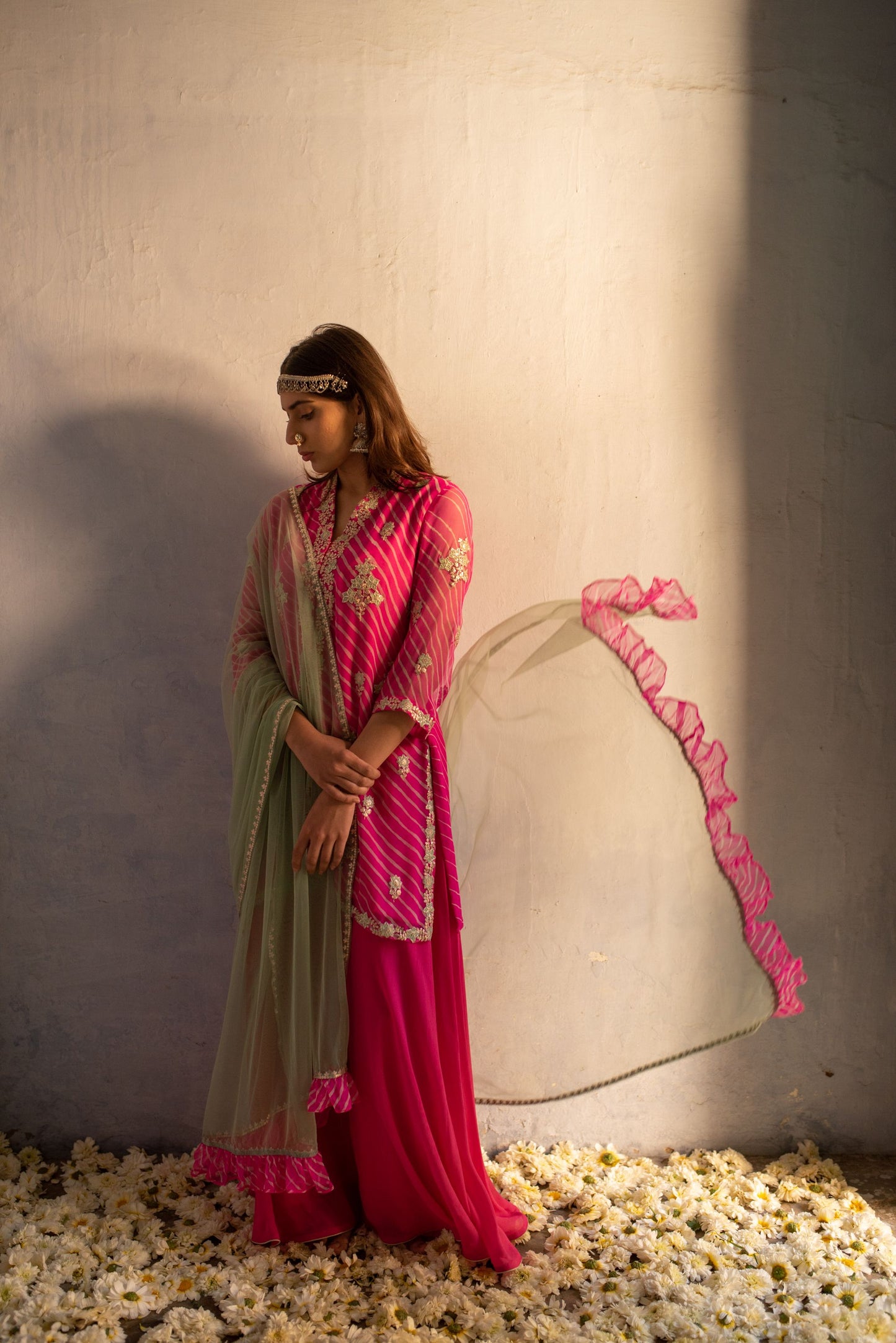 PINK-SEAGREEN KURTA SET