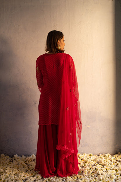 RED KURTA SET