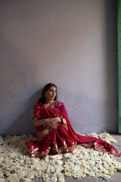 RANI -RED SAREE