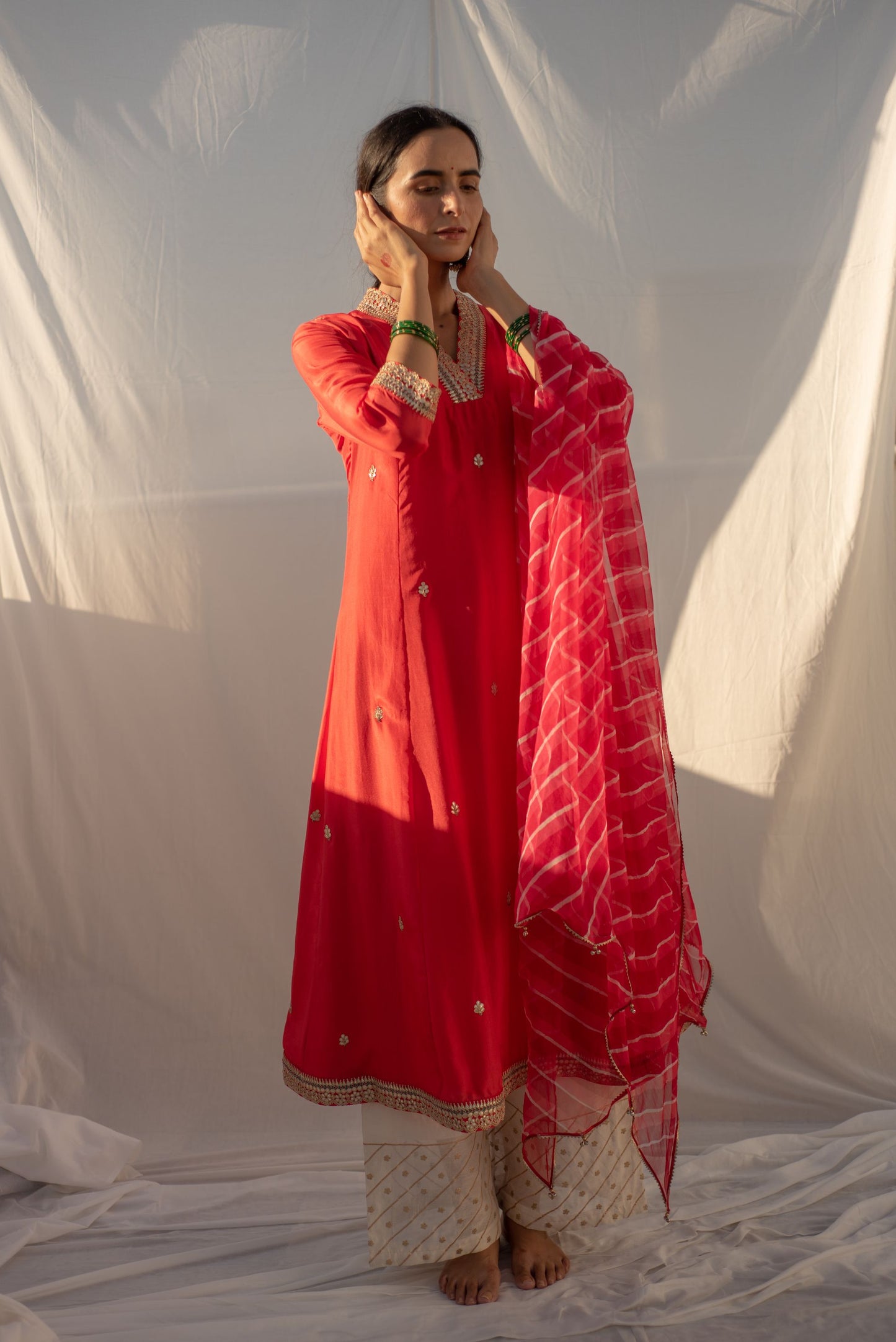RED KURTA SET