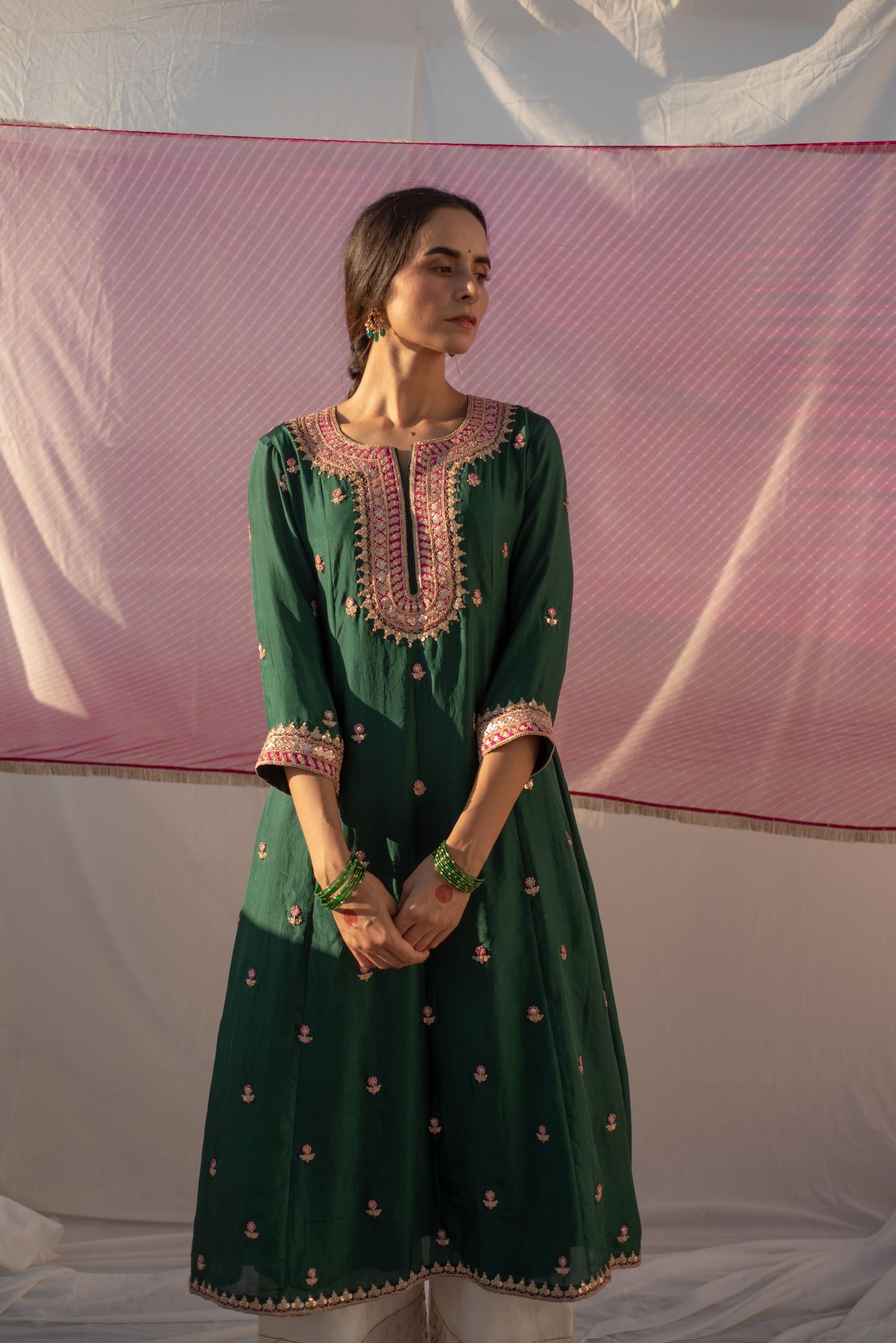 GREEN-RANI KURTA SET