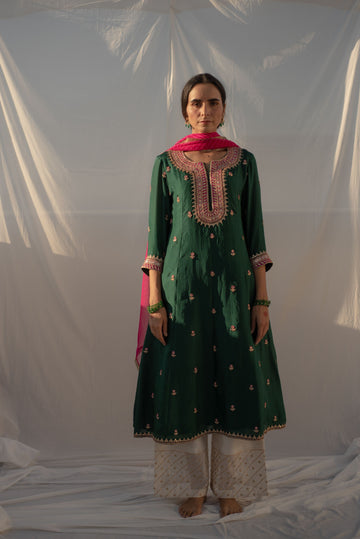 GREEN-RANI KURTA SET