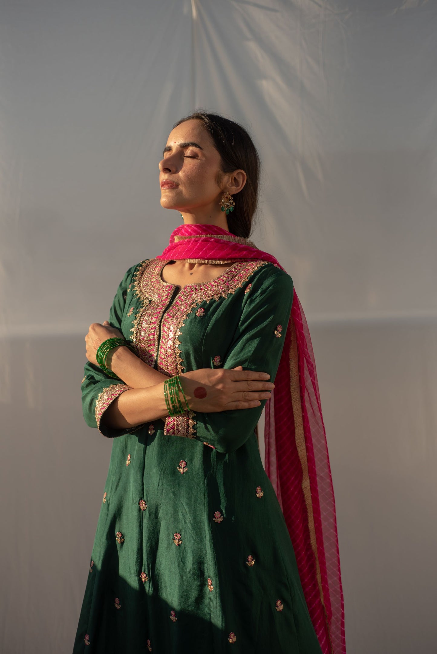 GREEN-RANI KURTA SET