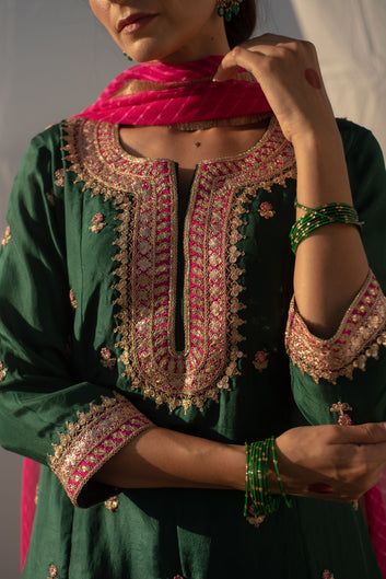 GREEN-RANI KURTA SET