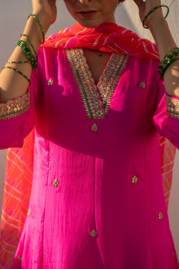 MEGENTA PINK KURTA SET