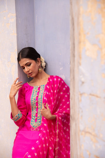 RANI-PINK KURTA SET