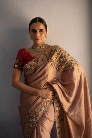 OLD ROSE PINK SAREE STORY