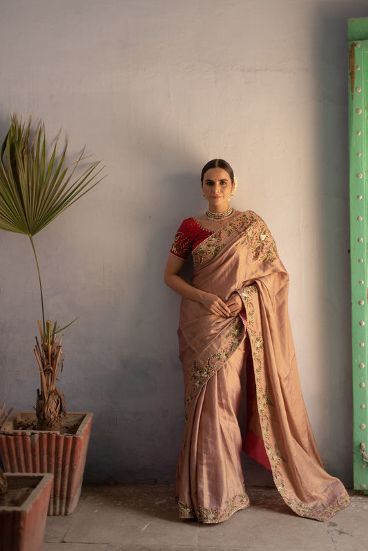 OLD ROSE PINK SAREE STORY