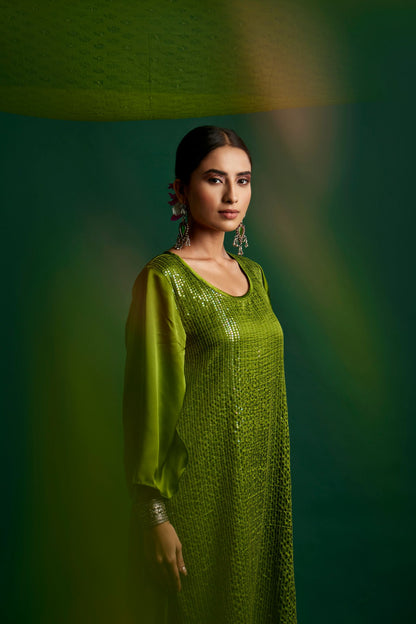 OLIVE KURTA SET