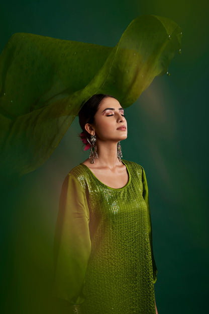 OLIVE KURTA SET
